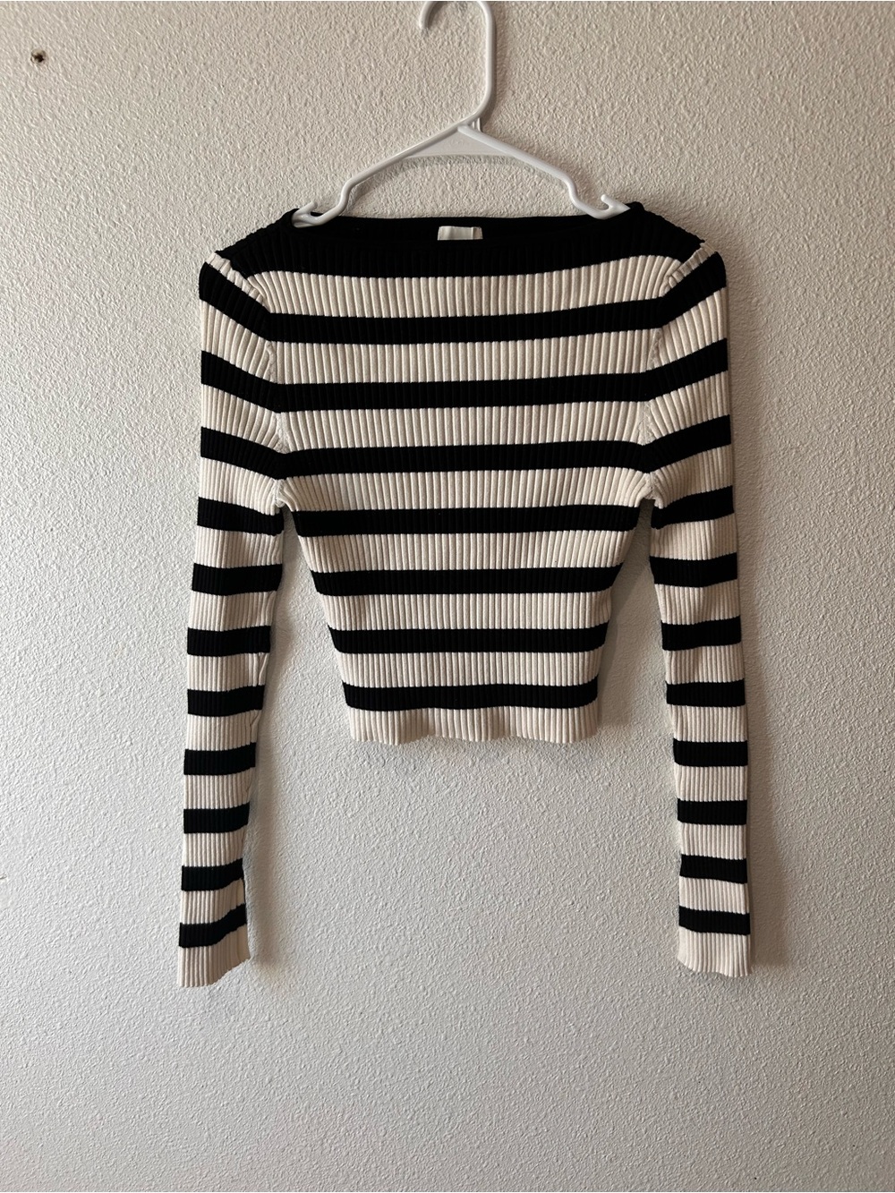 Ribbed Striped Long Sleeve Top